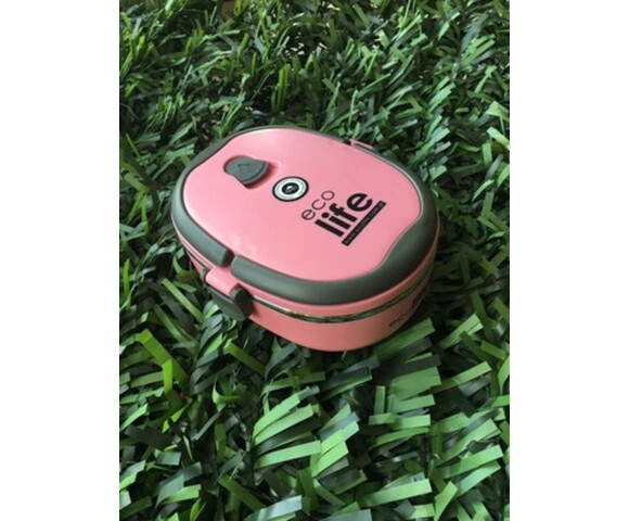 Ecolife Double Wall Δοχείο Φαγητού Θερμός Πλαστικό Ροζ 800ml