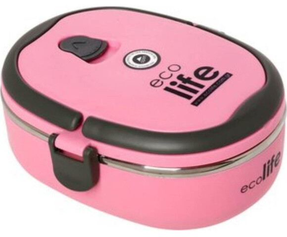 Ecolife Double Wall Δοχείο Φαγητού Θερμός Πλαστικό Ροζ 800ml