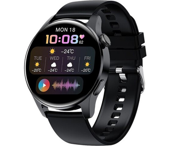 Alfa Care Kepler S25 Aluminium Smartwatch με Παλμογράφο (Μαύρο)