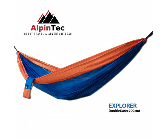 AlpinPro Explorer Αιώρα Αλεξίπτωτο Διπλή Υφασμάτινη Μπλε -Πορτοκαλί 300x200εκ.