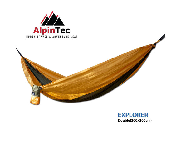 AlpinPro Explorer Αιώρα Αλεξίπτωτο Διπλή Υφασμάτινη Πράσινη -Κίτρινη 300x200εκ.