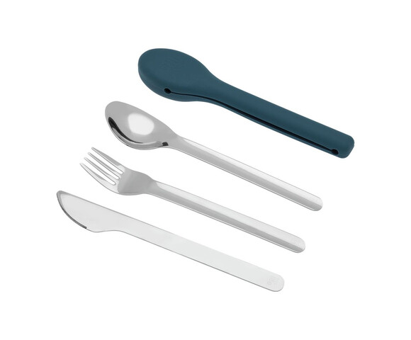 Ecolife  Σετ Ανοξείδωτα Μαχαιροπίρουνα με Θήκη Dusty Blue - Cutlery Set
