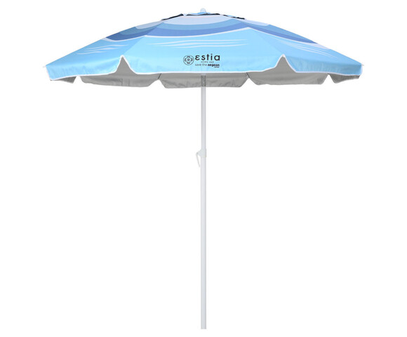 Estia Save the Aegean Σπαστή Ομπρέλα Θαλάσσης Αλουμινίου Διαμέτρου 2m με UV Προστασία και Αεραγωγό Serene Shores