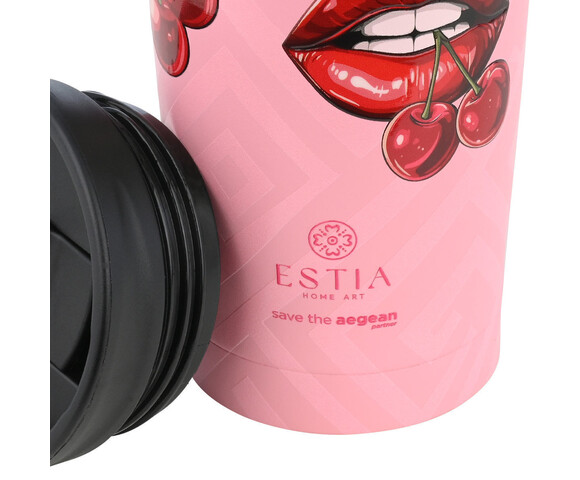 Estia Travel Mug Ποτήρι Θερμός Ανοξείδωτο BPA Free 350ml Blush Pop 01-31923