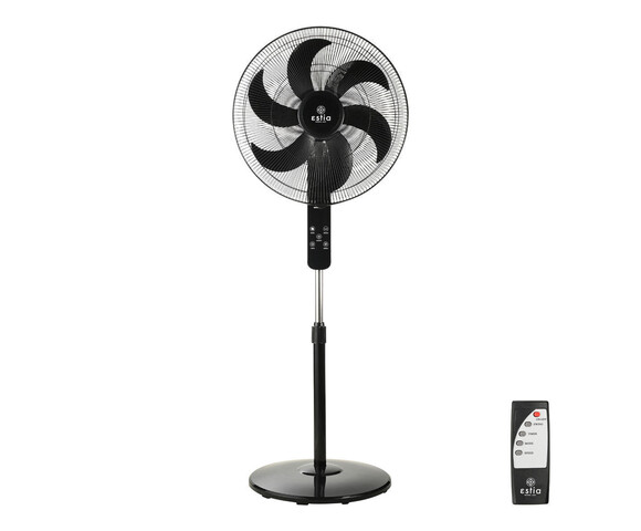 Estia Ανεμιστήρας Stand Επιδαπέδιος Bow 45cm 75w Μαύρος Με Τηλεχειριστήριο