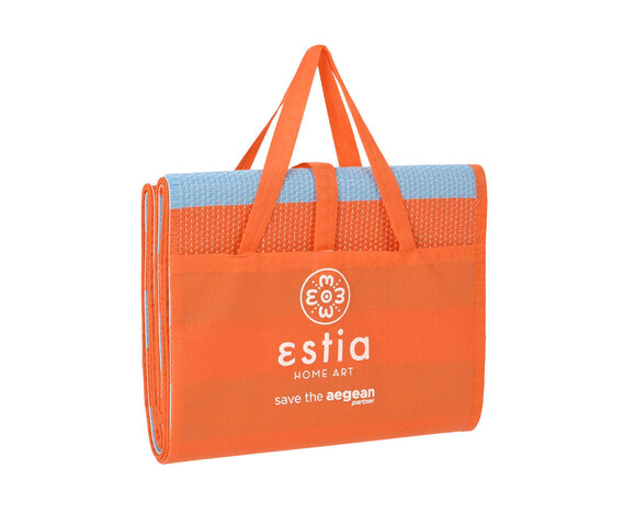 Estia Ψάθα Παραλίας Πλαστική Πορτοκαλί 180x86εκ.