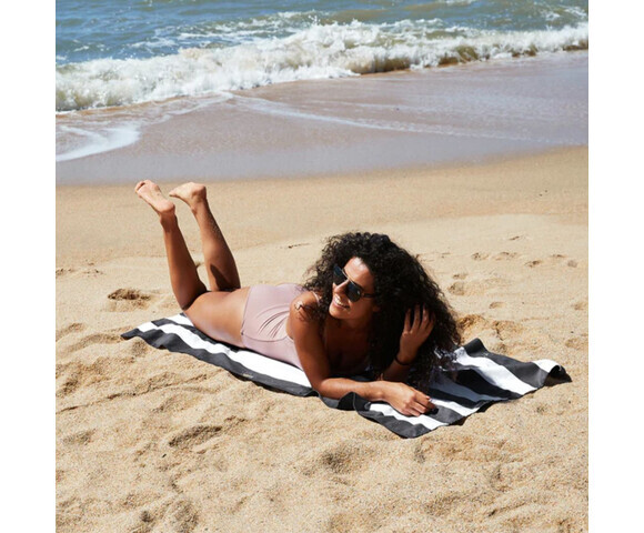 Dock & Bay: Πετσέτα θαλάσσης Quickdry - Kamari Charcoal (Μικροϊνες)  Large  160x90cm