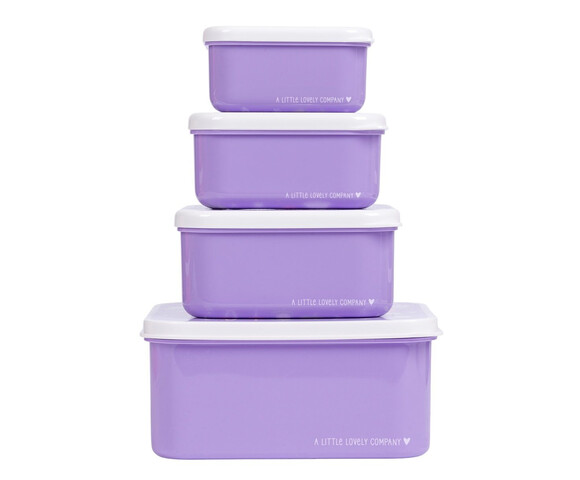 A little lovely company Σετ 4 δοχεία φαγητού Lunch & Snack Box  Unicorn Dreams