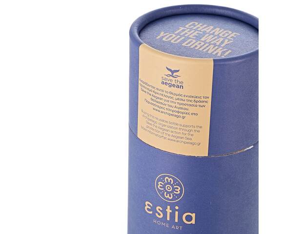 Estia Travel Flask Ανακυκλώσιμο Μπουκάλι Θερμός Ανοξείδωτο BPA Free 500ml Denim Blue 01-12052