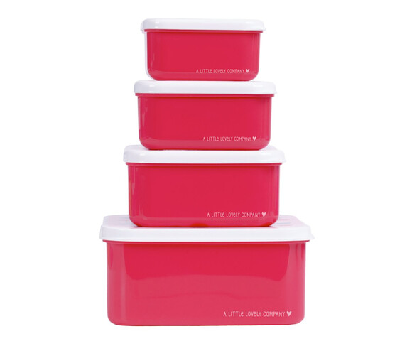 A little lovely company Σετ 4 δοχεία φαγητού Lunch & Snack Box Cherries
