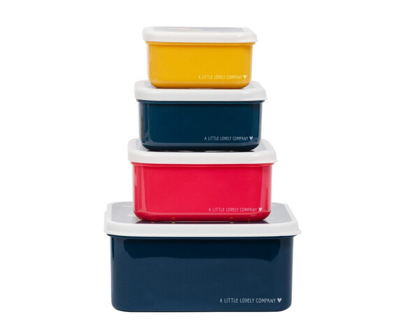 A little lovely company Σετ 4 δοχεία φαγητού Lunch & Snack Box Space