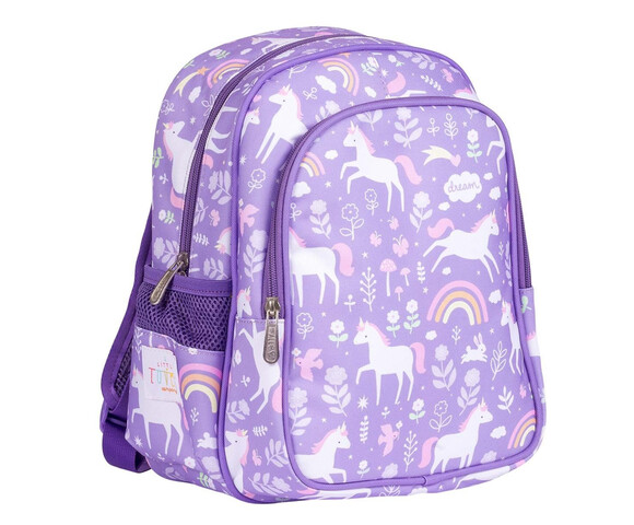 A little lovely company: Tσάντα πλάτης νηπιαγωγείου με ισοθερμική θήκη - Unicorn Dreams