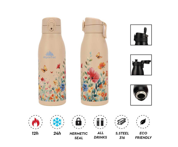 AlpinPro Παγούρι Πλαστικό 600ml Λευκό