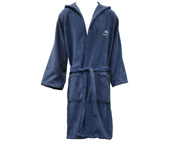 AlpinPro Μπουρνούζι Κολυμβητηρίου Μπλε Microfiber με Κουκούλα