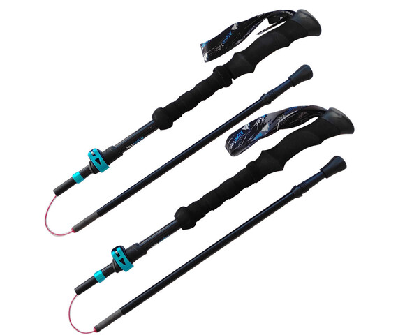 AlpinPro Σπαστά Μπατόν Ορειβασίας από Ανθρακόνημα 2τμχ Μαύρα