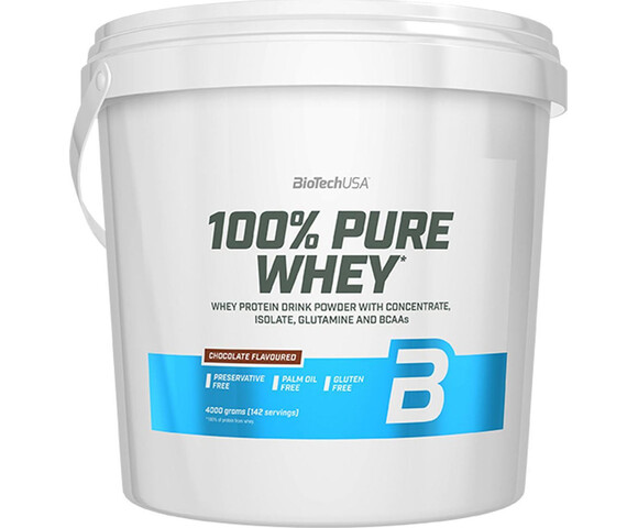 Biotech USA 100% Pure Whey Πρωτεΐνη Ορού Γάλακτος Χωρίς Γλουτένη με Γεύση Σοκολάτα 4kg