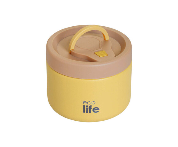 Ecolife Round Βρεφικό Θερμός Φαγητού Ανοξείδωτο κίτρινο 650ml