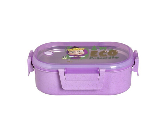 Ecolife Πλαστικό Παιδικό Δοχείο Φαγητού 900ml Λιλά 'Masha Eco Friendly ' 22 x 15 x 7εκ.