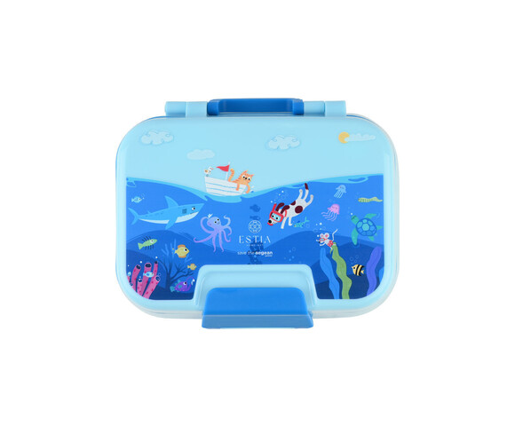 Estia Save The Aegean Πλαστικό Παιδικό Σετ Φαγητού 1lt Ocean Play 21.5 x 15.5 x 7εκ. 01-33514