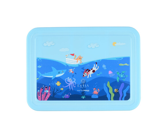 Estia Πλαστικό Παιδικό Δοχείο Φαγητού 1.33lt Ocean Play 22.8 x 16.8 x 4.5εκ. 01-33378