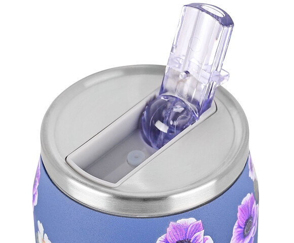 Estia Ποτήρι Θερμός Ανοξείδωτο Garden Blue με Καλαμάκι 500ml 01-16807