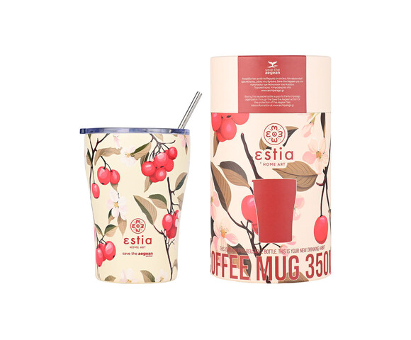 Estia Ποτήρι Θερμός Ανοξείδωτο Sakura Whisper με Καλαμάκι 350ml 01-22990
