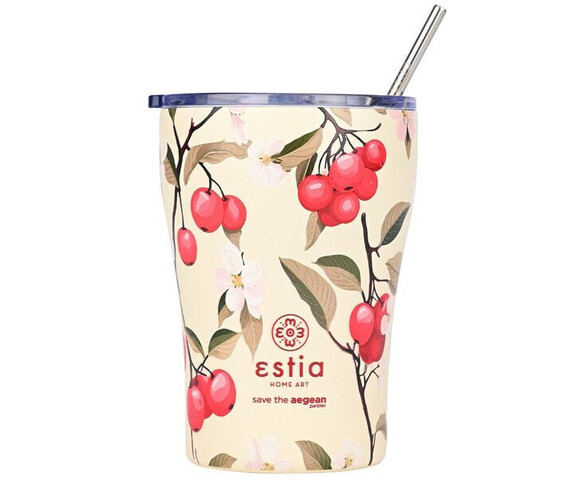 Estia Ποτήρι Θερμός Ανοξείδωτο Sakura Whisper με Καλαμάκι 350ml 01-22990