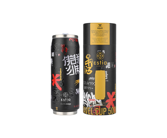Estia Ποτήρι Θερμός Ανοξείδωτο Tokyo underground με Καλαμάκι 500ml 01-22648