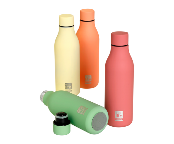 Ecolife Μπουκάλι Θερμός Ανοξείδωτο 550ml Cream