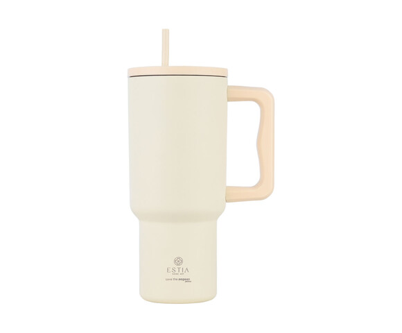 Estia  Θερμός  Straw Tumbler XL SAVE THE AEGEAN  900ml Lily White - 01-32128