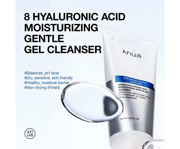 Anua 8 Hyaluronic Acid Hydrating Gentle Foaming Cleanser- Απαλός καθαριστικός αφρός με 8 τύπους υαλουρονικού