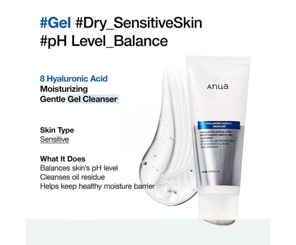 Anua 8 Hyaluronic Acid Hydrating Gentle Foaming Cleanser- Απαλός καθαριστικός αφρός με 8 τύπους υαλουρονικού