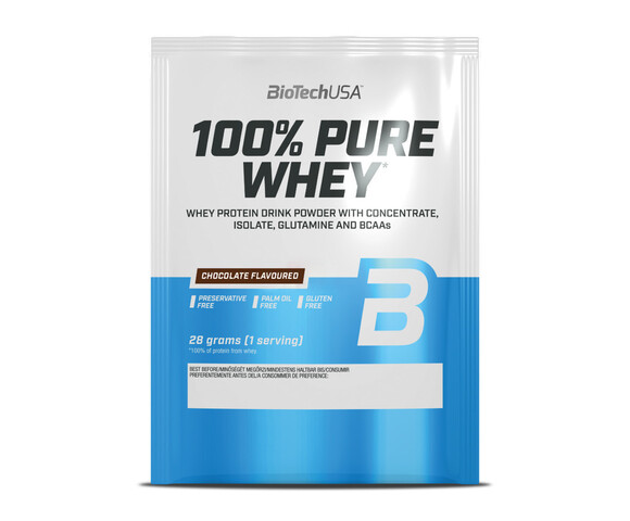 Biotech USA 100% Pure Whey Πρωτεΐνη Ορού Γάλακτος Χωρίς Γλουτένη με Γεύση Σοκολάτα 28gr