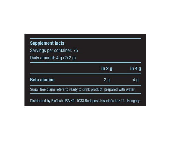 Biotech USA Beta Alanine Amino Acid Drink Powder 300gr Unflavoured