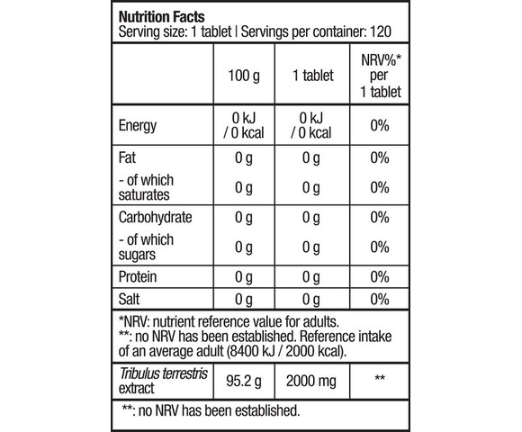 Biotech USA Tribooster Συμπλήρωμα για Λίμπιντο & Ενίσχυση της Τεστοστερόνης - 120 ταμπλέτες