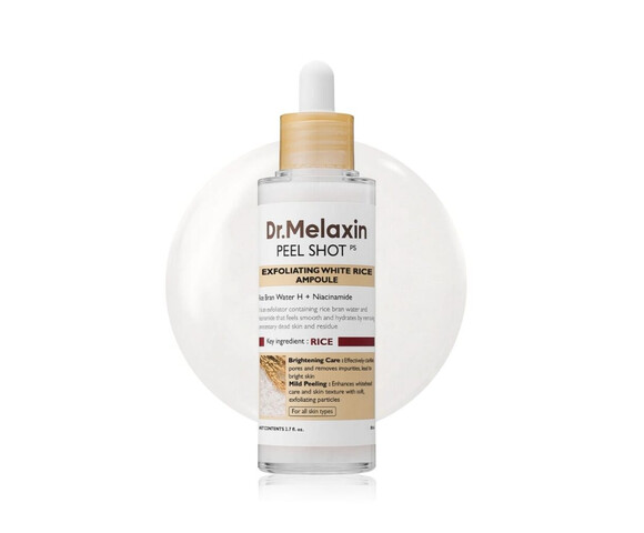 Dr.Melaxin Peel Shot Exfoliating White Rice Ampoule- Peeling Προσώπου με ρύζι για Ευαίσθητες Επιδερμίδες 80ml