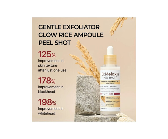 Dr.Melaxin Peel Shot Exfoliating White Rice Ampoule- Peeling Προσώπου με ρύζι για Ευαίσθητες Επιδερμίδες 80ml