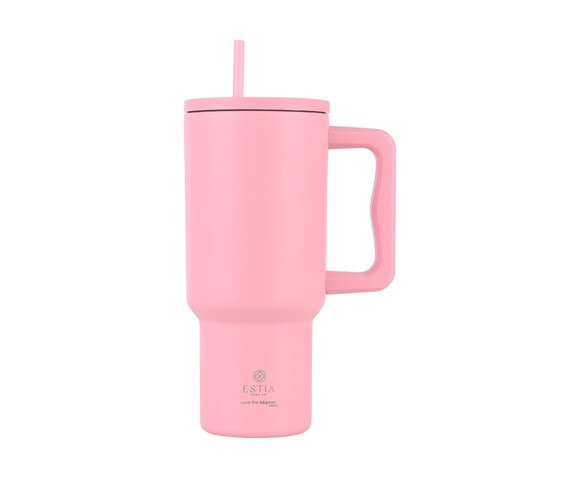 Estia Θερμός Straw Tumbler XL SAVE THE AEGEAN  900ml Blossom Rose 01-32142