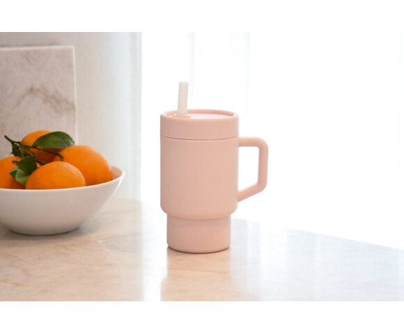 Melii – Παγούρι Σιλικόνης με Καλαμάκι Tumbler Ροζ