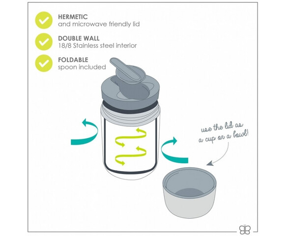 Bbluv Food – Θερμός Φαγητού με Κουτάλι Lime B0122-L