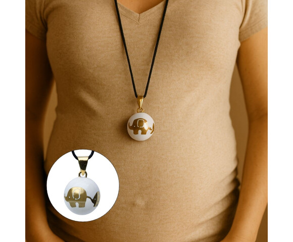 Bola μελωδικό Μενταγιόν εγκυμοσύνης-Golden Elephants