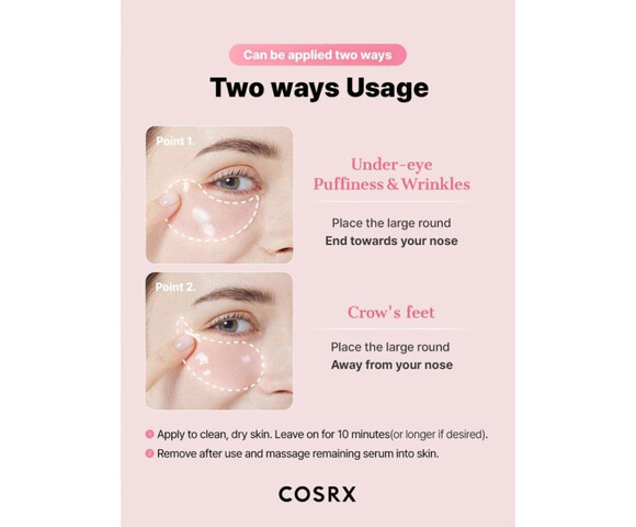 COSRX The Peptide Collagen Hydrogel Eye Patch – Επιθέματα ματιών υδρογέλης με κολλαγόνο για πρησμένα μάτια