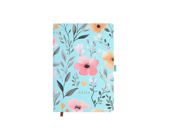 Estia Ημερήσια Ατζέντα 2026 Γαλάζια Floral 14.5x21.5εκ.