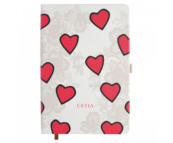Estia Ημερήσια Ατζέντα 2026 Καρδιές 14.5x21.5εκ.
