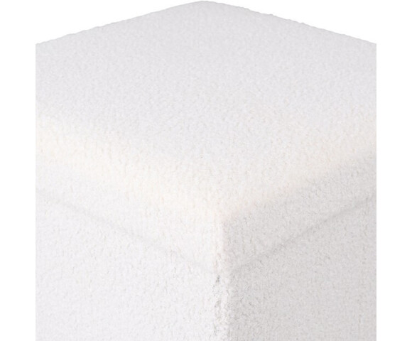 Estia Σκαμπό Σαλονιού με Αποθηκευτικό Χώρο Επενδεδυμένο Λευκό 38x38x38εκ. 03-35921