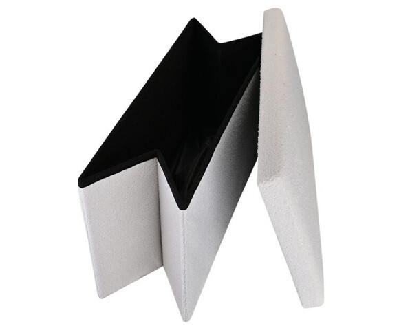 Estia Σκαμπό Σαλονιού με Αποθηκευτικό Χώρο Επενδυμένο με Ύφασμα Λευκό 76x38x38εκ. 03-35938