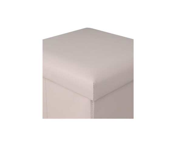Estia Σκαμπό Σαλονιού με Αποθηκευτικό Χώρο Επενδυμένο με Δερματίνη Taupe 38x38x38εκ.. 03-35907