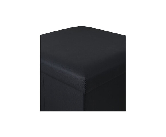 Estia Σκαμπό Σαλονιού με Αποθηκευτικό Χώρο Επενδυμένο με Δερματίνη Μαύρο 38x38x38εκ. 03-35891