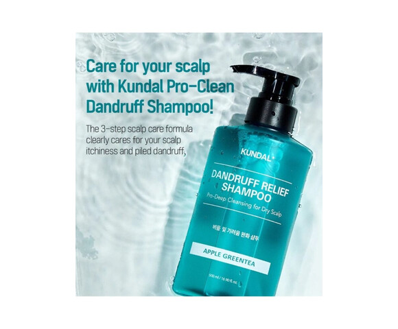 Kundal Dandruff Shampoo 500ml – APPLE GREEN TEA- Σαμπουάν κατά της πυτιρίδας