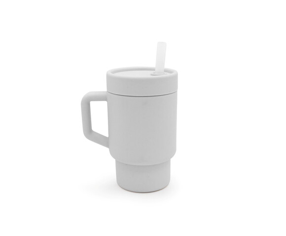 Melii – Παγούρι Σιλικόνης με Καλαμάκι Tumbler Γκρι MEL19920